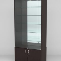 Витрина АСТРА №503 (с дверками, задняя стенка - зеркало), Дуб Венге