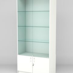 Витрина АСТРА №5-1 (с дверками, задняя стенка - ДСП), Белый