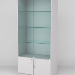 Витрина АСТРА №5-1 (с дверками, задняя стенка - ДСП), Серый