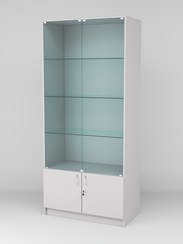 Витрина АСТРА №5-1 (с дверками, задняя стенка - ДСП), Серый