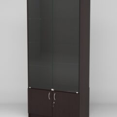 Витрина АСТРА №5-1 (с дверками, задняя стенка - ДСП), Дуб Венге