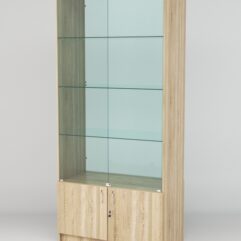Витрина АСТРА №5 (с дверками, задняя стенка - стекло), Дуб Сонома
