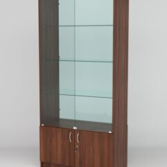 Витрина АСТРА №5 (с дверками, задняя стенка - стекло), Орех
