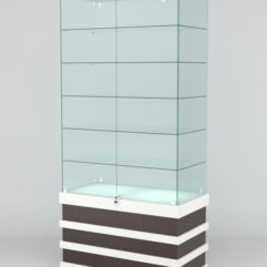 Витрина ФУРИЯ №4-1 (задняя стенка - стекло), Белый-Дуб Венге