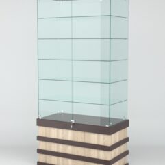 Витрина ФУРИЯ №4-1 (задняя стенка - стекло), Дуб Венге-Дуб Сонома