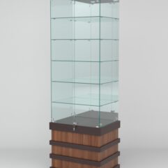 Витрина ФУРИЯ №5-2 (задняя стенка - зеркало), Дуб Венге-Орех