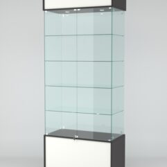 Витрина СИМВОЛ №1-1 (задняя стенка - стекло), Черный-Белый