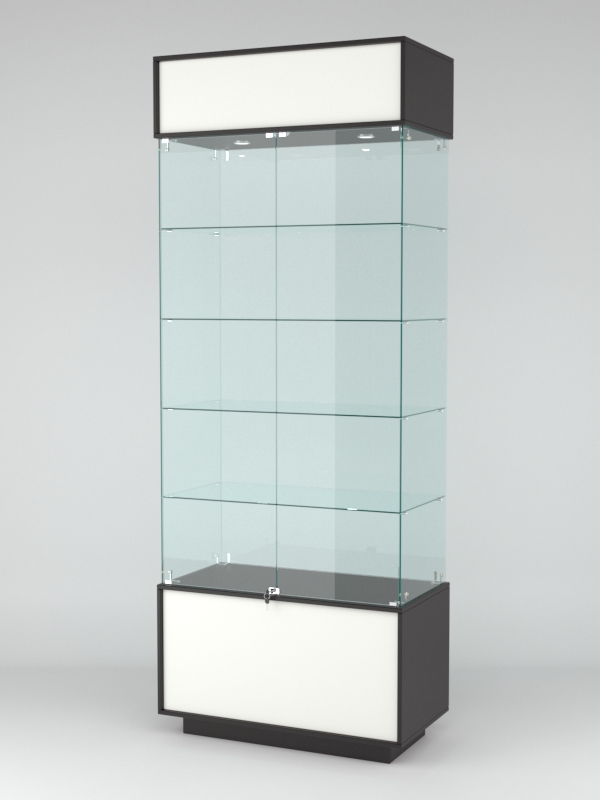 Витрина СИМВОЛ №1-1 (задняя стенка - стекло), Черный-Белый