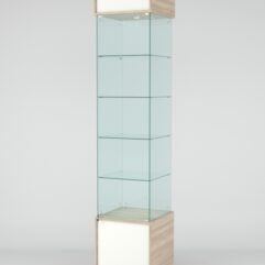 Витрина СИМВОЛ №3-1 (задняя стенка - стекло), Дуб Сонома-Белый