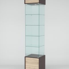 Витрина СИМВОЛ №3-1 (задняя стенка - стекло), Дуб Венге-Дуб Сонома