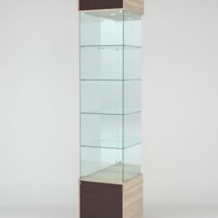 Витрина СИМВОЛ №3-2 (задняя стенка - зеркало), Дуб Сонома-Дуб Венге