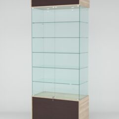 Витрина СИМВОЛ №4-1 (задняя стенка - стекло), Дуб Сонома-Дуб Венге