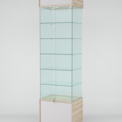 Витрина СИМВОЛ №5-1 (задняя стенка - стекло), Дуб Сонома-Серый