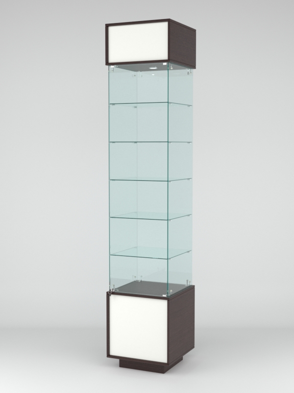 Витрина СИМВОЛ №6-1 (задняя стенка - стекло), Дуб Венге-Белый