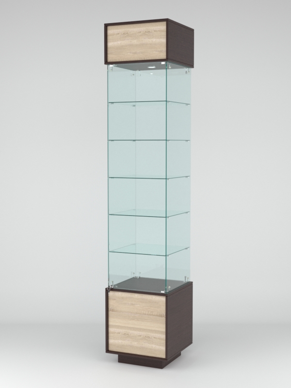 Витрина СИМВОЛ №6-1 (задняя стенка - стекло), Дуб Венге-Дуб Сонома
