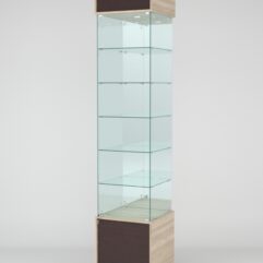 Витрина СИМВОЛ №6-2 (задняя стенка - зеркало), Дуб Сонома-Дуб Венге