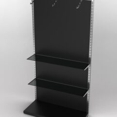 Пристенная торговая система Bazic №6А с задней стенкой (1200мм), Черный