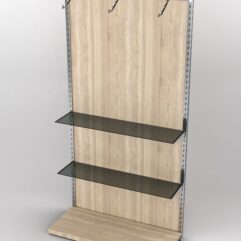 Пристенная торговая система Bazic №6А с задней стенкой (1200мм), Дуб Сонома