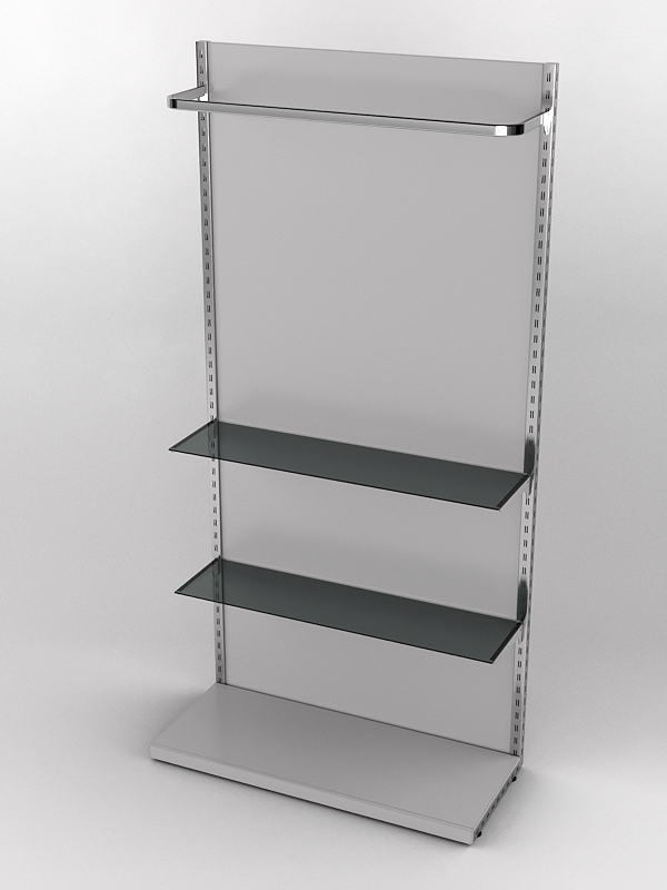 Пристенная торговая система Bazic №7А с задней стенкой (1200мм), Серый