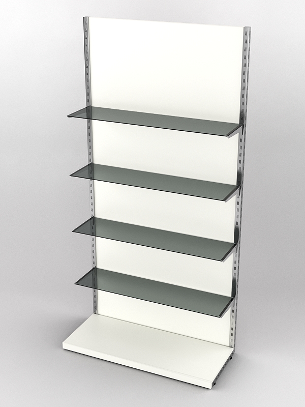 Пристенная торговая система Bazic №9А с задней стенкой (1200мм), Белый