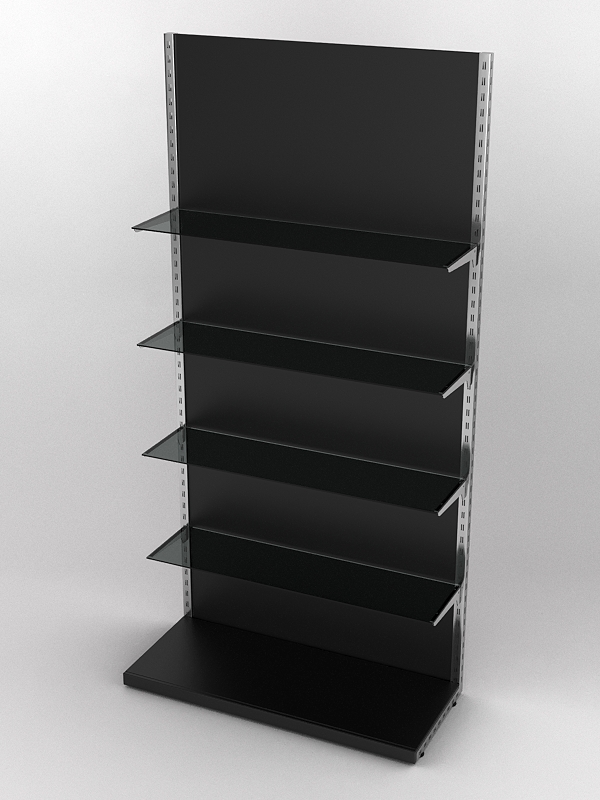 Пристенная торговая система Bazic №9А с задней стенкой (1200мм), Черный