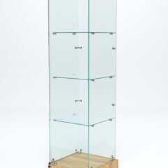 Витрина стеклянная ИСТРА ХИТ ПРОДАЖ №1 (с дверкой, задняя стенка - стекло), Дуб Золотистый