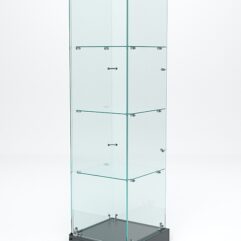 Витрина стеклянная ИСТРА ХИТ ПРОДАЖ №1 (с дверкой, задняя стенка - стекло), Темно-Серый