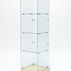 Витрина стеклянная ИСТРА ХИТ ПРОДАЖ №2 (без дверки, задняя стенка - стекло), Крем Вайс