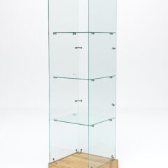 Витрина стеклянная ИСТРА ХИТ ПРОДАЖ №2 (без дверки, задняя стенка - стекло), Дуб Золотистый