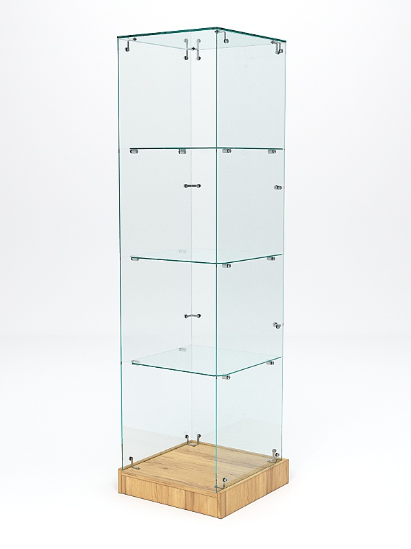 Витрина стеклянная ИСТРА ХИТ ПРОДАЖ №2 (без дверки, задняя стенка - стекло), Дуб Золотистый