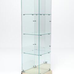 Витрина стеклянная ИСТРА ХИТ ПРОДАЖ №3 (с дверкой, задняя стенка - зеркало), Крем Вайс