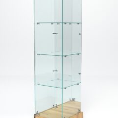 Витрина стеклянная ИСТРА ХИТ ПРОДАЖ №3 (с дверкой, задняя стенка - зеркало), Дуб Золотистый