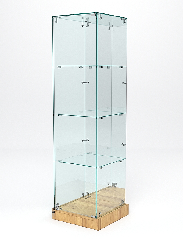 Витрина стеклянная ИСТРА ХИТ ПРОДАЖ №3 (с дверкой, задняя стенка - зеркало), Дуб Золотистый