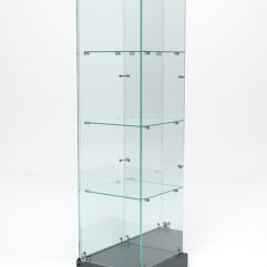 Витрина стеклянная ИСТРА ХИТ ПРОДАЖ №3 (с дверкой, задняя стенка - зеркало), Темно-Серый