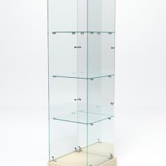 Витрина стеклянная ИСТРА ХИТ ПРОДАЖ №4 (без дверки, задняя стенка - зеркало), Крем Вайс