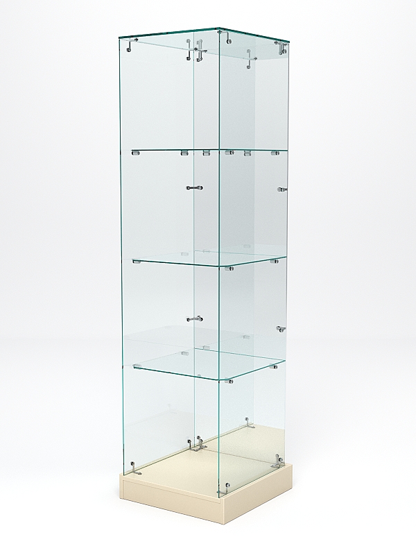 Витрина стеклянная ИСТРА ХИТ ПРОДАЖ №4 (без дверки, задняя стенка - зеркало), Крем Вайс