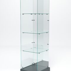 Витрина стеклянная ИСТРА ХИТ ПРОДАЖ №4 (без дверки, задняя стенка - зеркало), Темно-Серый