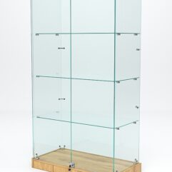 Витрина стеклянная ИСТРА ХИТ ПРОДАЖ №5 (с дверками, задняя стенка - стекло), Дуб Золотистый