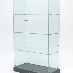 Витрина стеклянная ИСТРА ХИТ ПРОДАЖ №5 (с дверками, задняя стенка - стекло), Темно-Серый