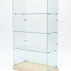 Витрина стеклянная ИСТРА ХИТ ПРОДАЖ №6 (без дверок, задняя стенка - стекло), Крем Вайс