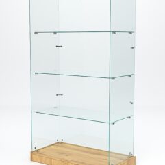 Витрина стеклянная ИСТРА ХИТ ПРОДАЖ №6 (без дверок, задняя стенка - стекло), Дуб Золотистый