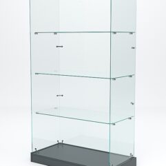 Витрина стеклянная ИСТРА ХИТ ПРОДАЖ №6 (без дверок, задняя стенка - стекло), Темно-Серый