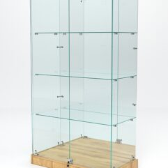 Витрина стеклянная ИСТРА ХИТ ПРОДАЖ №7 (с дверками, задняя стенка - зеркало), Дуб Золотистый