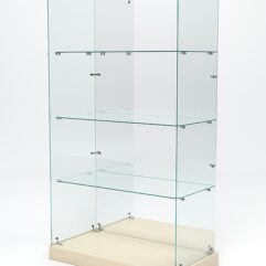 Витрина стеклянная ИСТРА ХИТ ПРОДАЖ №8 (без дверок, задняя стенка - зеркало), Крем Вайс