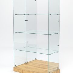 Витрина стеклянная ИСТРА ХИТ ПРОДАЖ №8 (без дверок, задняя стенка - зеркало), Дуб Золотистый