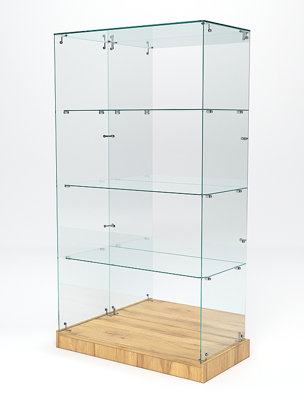 Витрина стеклянная ИСТРА ХИТ ПРОДАЖ №8 (без дверок, задняя стенка - зеркало), Дуб Золотистый