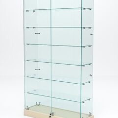 Витрина стеклянная ИСТРА ХИТ ПРОДАЖ №9 (с дверками, задняя стенка - стекло), Крем Вайс