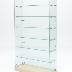 Витрина стеклянная ИСТРА ХИТ ПРОДАЖ №10 (без дверок, задняя стенка - стекло), Крем Вайс