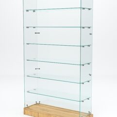 Витрина стеклянная ИСТРА ХИТ ПРОДАЖ №10 (без дверок, задняя стенка - стекло), Дуб Золотистый