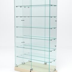 Витрина стеклянная ИСТРА ХИТ ПРОДАЖ №11 (с дверками, задняя стенка - зеркало), Крем Вайс